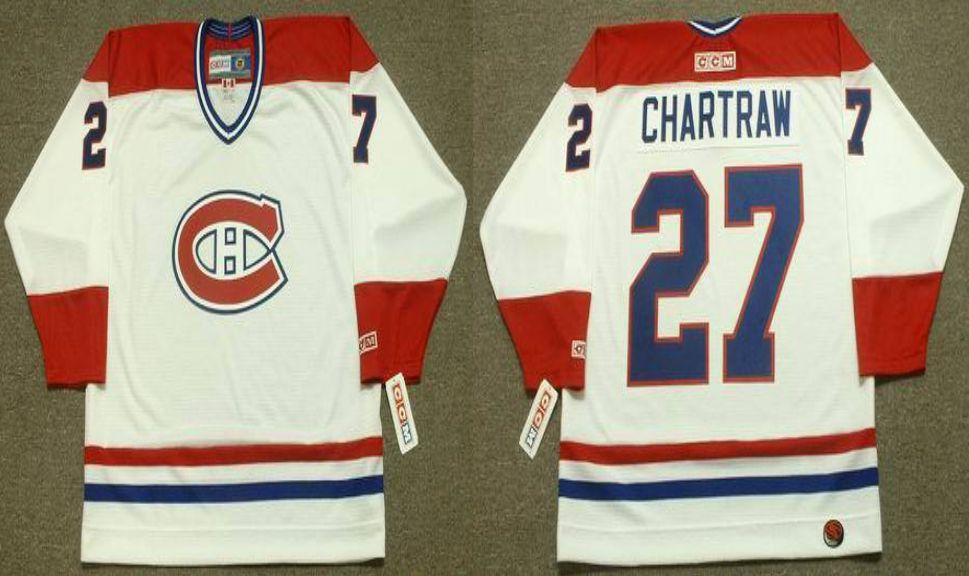2019 Men Montreal Canadiens 27 Chartraw White CCM NHL jerseys